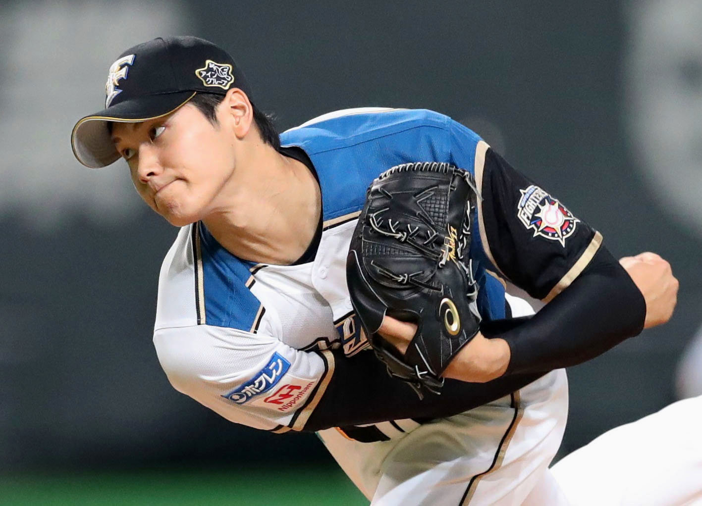 Shohei Ohtani con Hokkaido Nippon-Ham Fighters antes de llegar a MLB