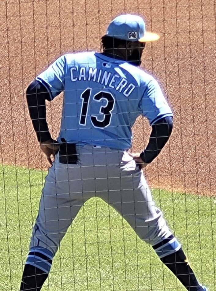Junior Caminero con el uniforme de los Rays y el número 13, el 24 de febrero de 2025. Foto de archivo.