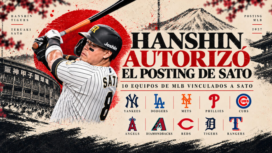 Teruaki Sato, figura de Hanshin Tigers, rumbo a MLB